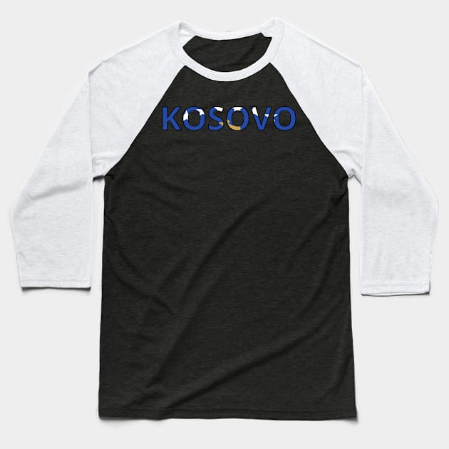 Drapeau Kosovo Baseball T-Shirt by Pixelforma